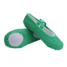 Ballet Shoes for Toddler Girls Green Canvas Split Sole