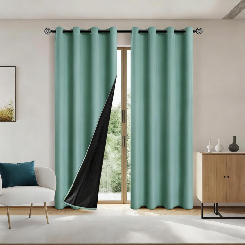 Blackout Curtains Blue Grommet Panel 39.37"W x 78.75"L 1