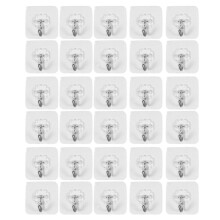 Lot de 30 crochets adhésifs réutilisables, crochets muraux transparents et ultra-résistants, imperméables et résistants à l'huile.