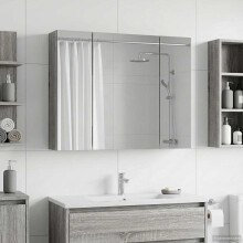 vidaXL Badezimmerspiegelschrank Sonoma-Grau 60 x 14,5 x 50 cm