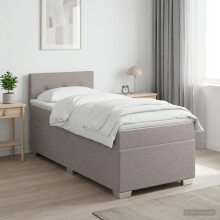 vidaXL Boxspringbett mit Matratze mit Kopfteil Taupe 80 x 200 cm Stoff