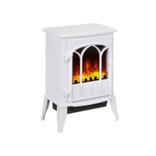 Freestanding Electric Fireplace, Electric Log Burner with LED Flame Effect, Overheating Safety System, 1000W/2000W White