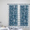 Blue Christmas Kitchen Curtains Snowflake Flower Design 2 4