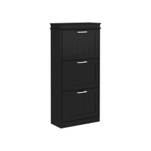 Three-Drawer Minimalistic Shoe Cabinet - Black