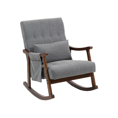 Wood Frame Rocking Accent Chair - Grey