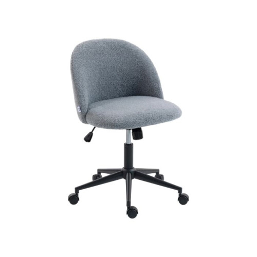 Teddy Fleece Office Chair with Wheels - Grey