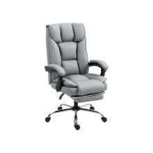 155 Reclining Faux Leather Swivel Office Chair - Gray
