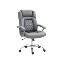 Big and Tall Office Chair 180kg with Spring Cushion, PU Leather - Grey