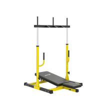 Vertical Leg Press Machine with Adjustable Leg, Back and Head Positions, 1" Standard Plate Compatible, Yellow