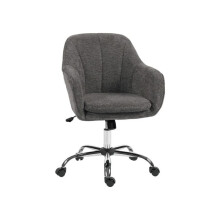 Velvet-Feel Office Chair - Grey