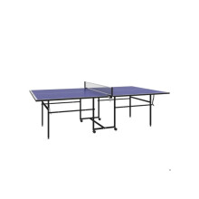 9FT Folding Table Tennis Table with Four Wheels, for Indoor Use, Blue