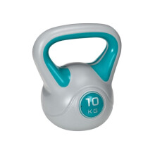 Kettlebell, 10kg Kettle Bells with Handle for Home Gym Weight Lifting and Strength Training, Light Blue and Grey