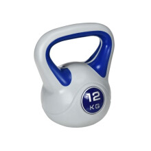 Kettlebell, 12kg Kettle Bells with Handle for Home Gym Weight Lifting and Strength Training, Dark Blue and Grey