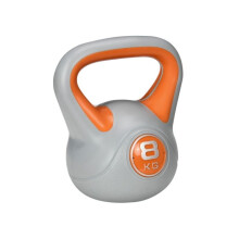 Kettlebell, 8kg Kettle Bells with Handle for Home Gym Weight Lifting and Strength Training, Orange and Grey