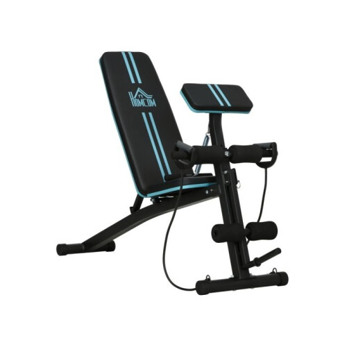 Foldable Weight Bench, Adjustable Strength Training Sit Up Ab Bench, Incline/Decline, Blue
