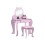 Kids Vanity Table with Mirror, Stool, Drawer, Storage Boxes, Cat Design, for Ages 3-6 Years - Pink 1