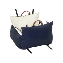 Dog Car Seat, Cosy Pet Car Booster Seat for Small Dog Under 5 KG, Portable Travel Bed with Safety Belts, Navy Blue
