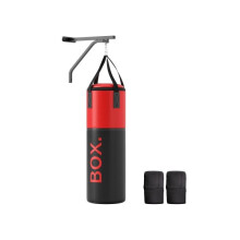 Unfilled Punching Bag Set with Boxing Bag Bracket, Boxing Gloves, Hand Wraps and 360 Swivel Hook