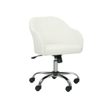 46-56 cm Velvet-feel Office Chair - Cream
