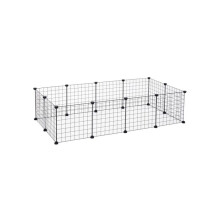 DIY Pet Playpen Metal Wire Fence 12 Panel Enclosure Indoor Outdoor Guinea Pig Bunny Small Animals Cage Black