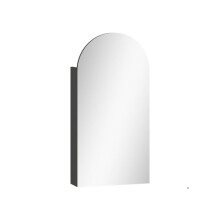 HOMCOM Arched Bathroom Mirror Cabinet with Adjustable Glass Shelves - Black