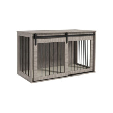118cm Dog Crate Furniture with Removable Cushion for Extra Large Dogs - Walnut Brown