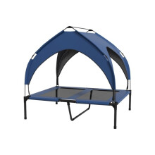 Cooling Raised Pet Bed with Washable Breathable Mesh, for Medium and Large Dogs, 91 x 76 x 89cm - Dark Blue