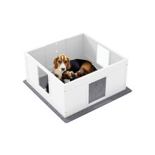 Whelping Box for Dogs with Whelping Pad, Adjustable Entrance, Non-slip Foot Pads, for Medium Dogs, 100 x 96cm