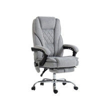 Massage Office Chair, Heated Reclining Computer Chair with Adjustable Height and Footrest, Grey