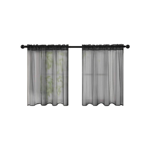 Sheer Curtains Clear Acrylic Rod Compatible 2-Pack 132x46cm 1