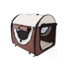 Folding Fabric Soft Pet Crate, 46Lx36Wx41H cm - Brown