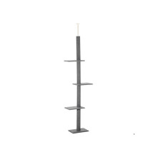 260cm Arbre à Chats Du Sol Au Plafond pour Chats d'Intérieur avec Trois Plateformes Centre d'Activités - Gris