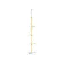 260cm Adjustable Floor-To-Ceiling Cat Tree w/ Anti-Tipping Kit, Toy Ball