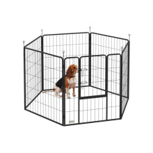 6 Panneaux Clôture de Jeu pour Chien, Pénalité Portable Détachable avec Porte, pour Grands Chiens, 100cm de Hauteur, Gris