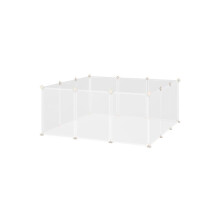 Pet Playpen DIY Small Animal Cage Open Enclosure Portable Plastic Fence 12 Panels for Hedgehog Bunny Chinchilla Guinea Pig White
