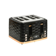 Four-Slice Rippled Toaster - Black