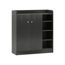 Shoe Storage Cabinet with Adjustable Shelves - Black