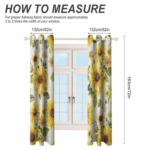 Floral Flower Window Curtains Blackout Thermal Insulated 1