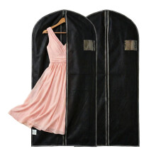 2 Pcs Zip Up Hanging Suit Dress Coat Garment Bag Clothes Cover DustProof Storage