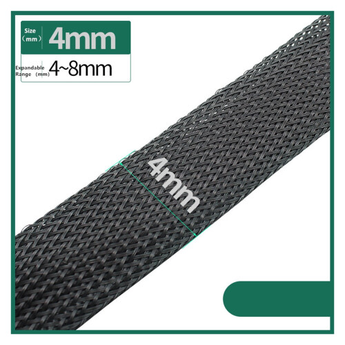 Black PET Insulated Braid Sleeve 10m 1