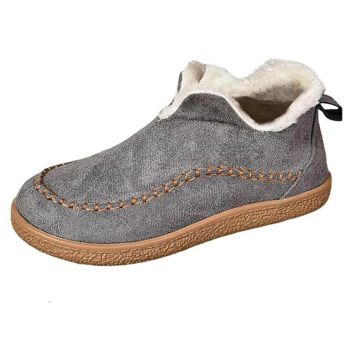 Willtoo Women's Fleece-Lined Slip-On Ankle Boots Gray 2