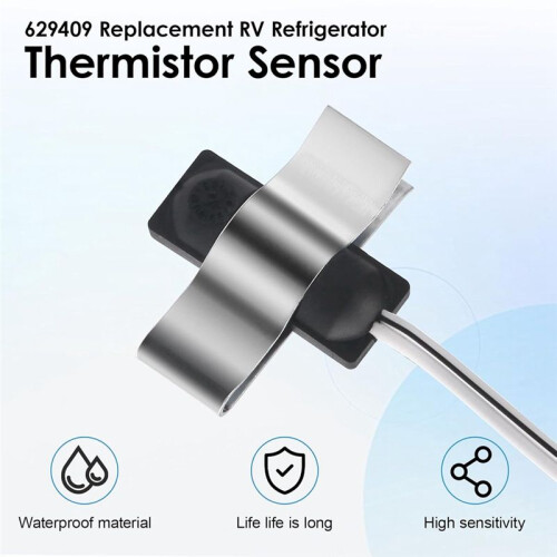 629409 Rv Refrigerator Sensor for  Thermistor Sensor Replacement Parts and Refrigerator Thermistor Mounting Clip 2