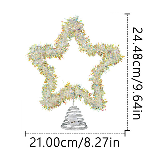 Christmas Tree Topper Tinsel Star 10 Inch 2