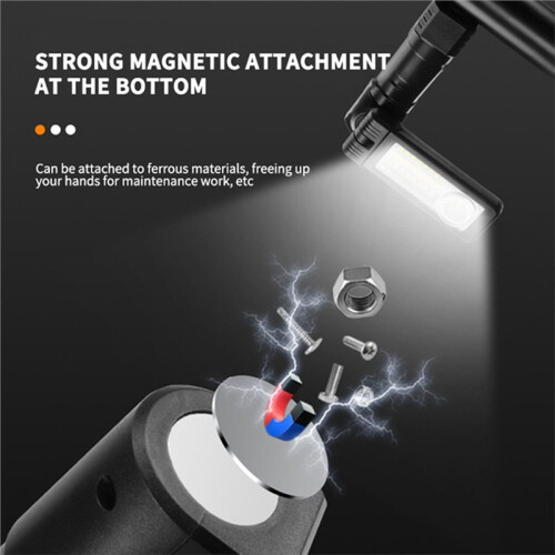 Portable Work Light 6-Mode 360-Degree Led Charging -Mounted/Magnet Base Foldable Inspection Light for Car Repair B 2