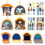 Cartoon Nativity Scene Stickers Christmas Tree Decor Set 3