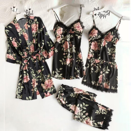 Women's Lace Print Pajama Set 5-Piece 1