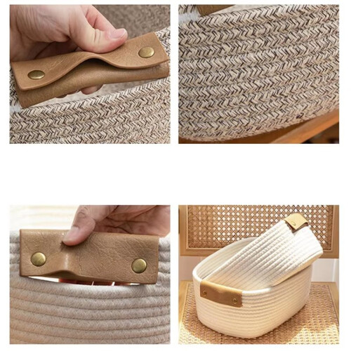 Multi-Functional Storage Basket Household Small Objects Storage Basket Sundries Storage Basket Snacks Desktop Woven B 2