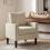 Homcom HOMCOM Removable Pillow Linen Accent Chair, Cream 1