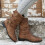 Willtoo Women's Leather Mid-Calf Boots Wide Calf Round Toe 1