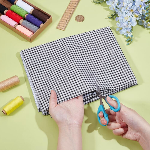 Black gingham cotton fabric 62.9 in wide 1 yard 2